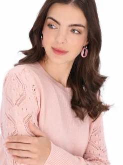 Usha Damen Pullover in rosa - Ausschnitt: Rundhals