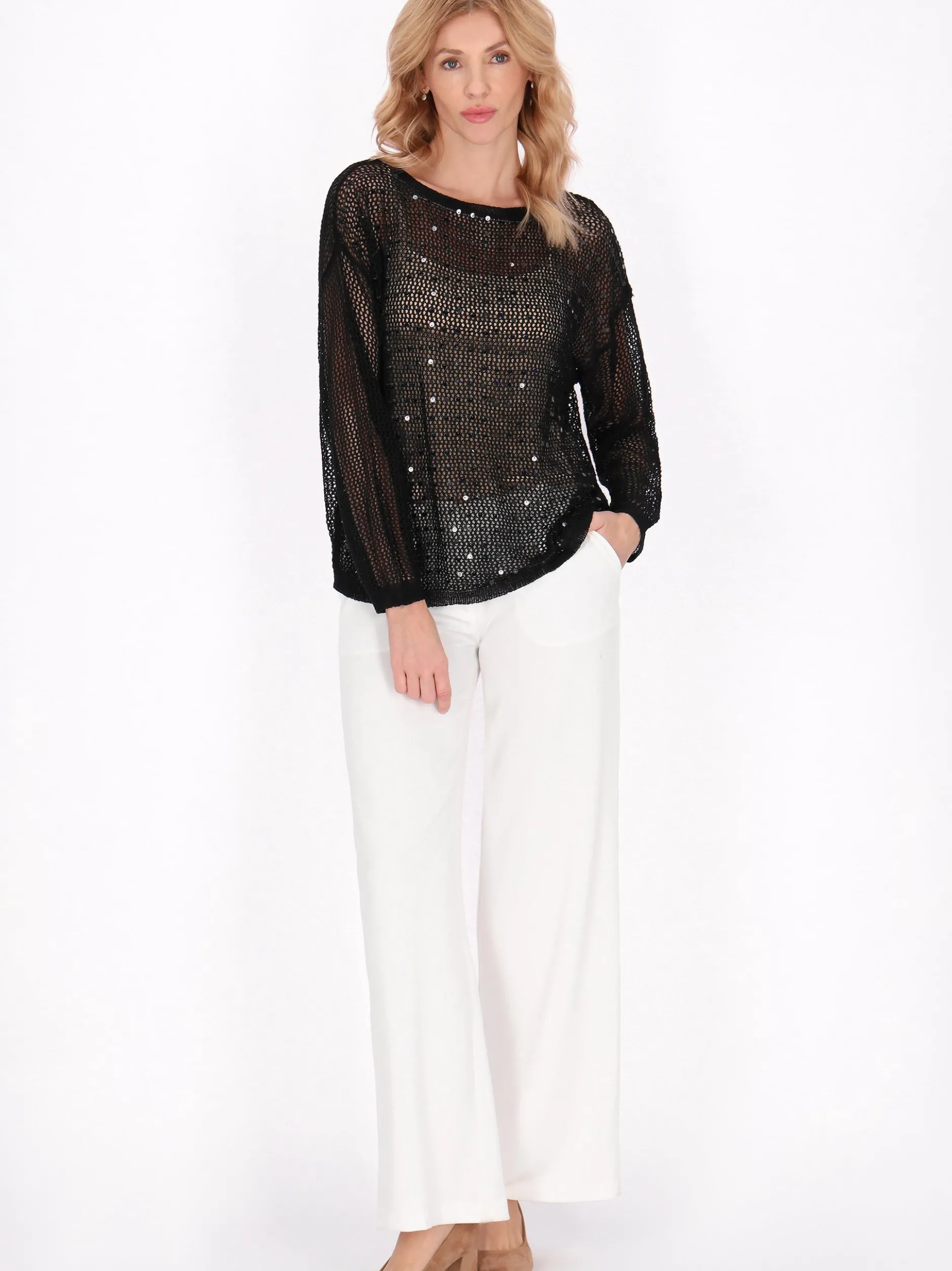 Usha Damen Pullover in schwarz