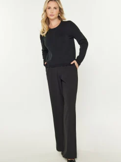 Usha Damen Pullover in schwarz - Ausschnitt: Rundhals