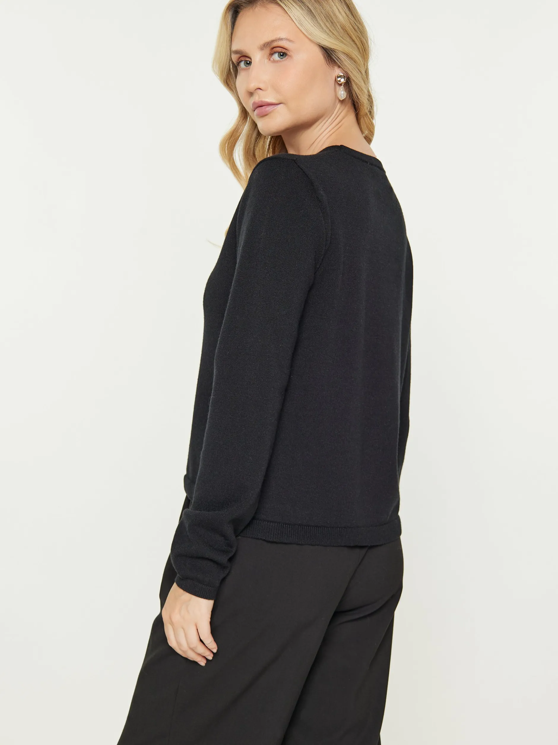 Usha Damen Pullover in schwarz - Ausschnitt: Rundhals