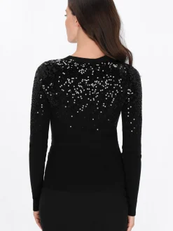 Usha Damen Pullover in schwarz - Ausschnitt: Rundhals