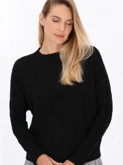 Usha Damen Pullover in schwarz - Ausschnitt: Rundhals