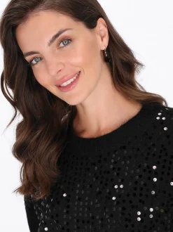 Usha Damen Pullover in schwarz - Ausschnitt: Rundhals