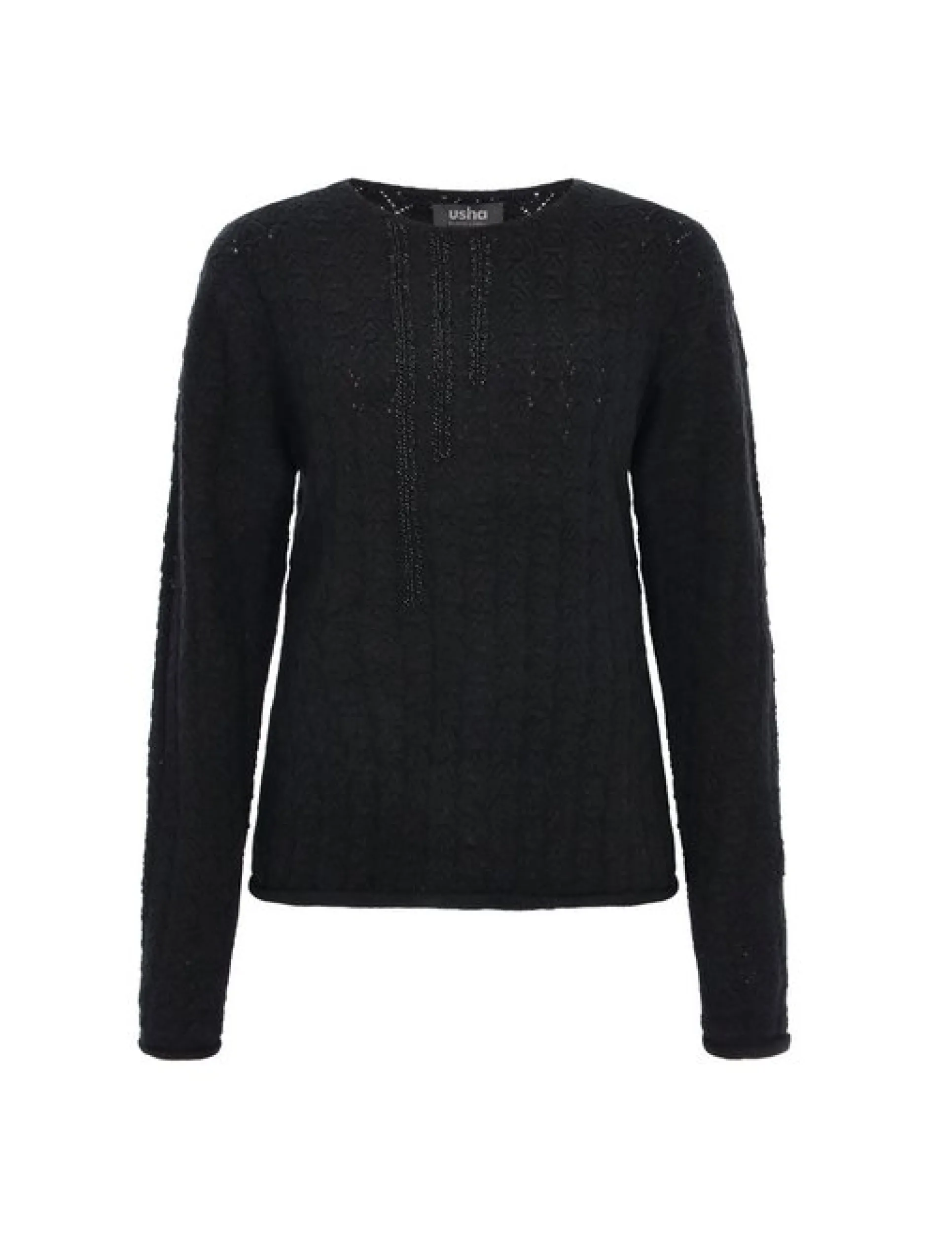 Usha Damen Pullover in schwarz - Ausschnitt: Rundhals