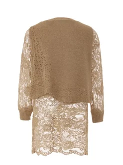 Usha Damen Pullover in taupe - Ausschnitt: Rundhals