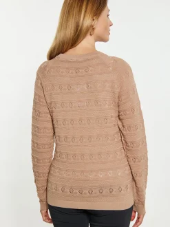 Usha Damen Pullover in taupe - Ausschnitt: Rundhals
