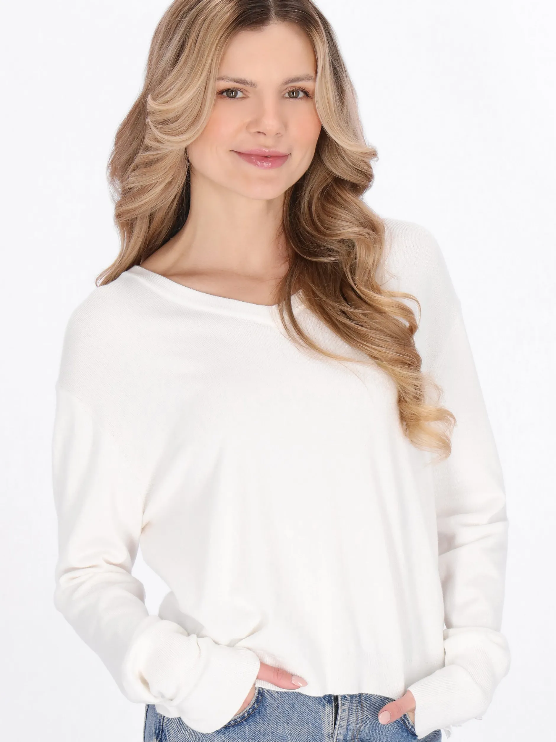 Usha Damen Pullover in weiß