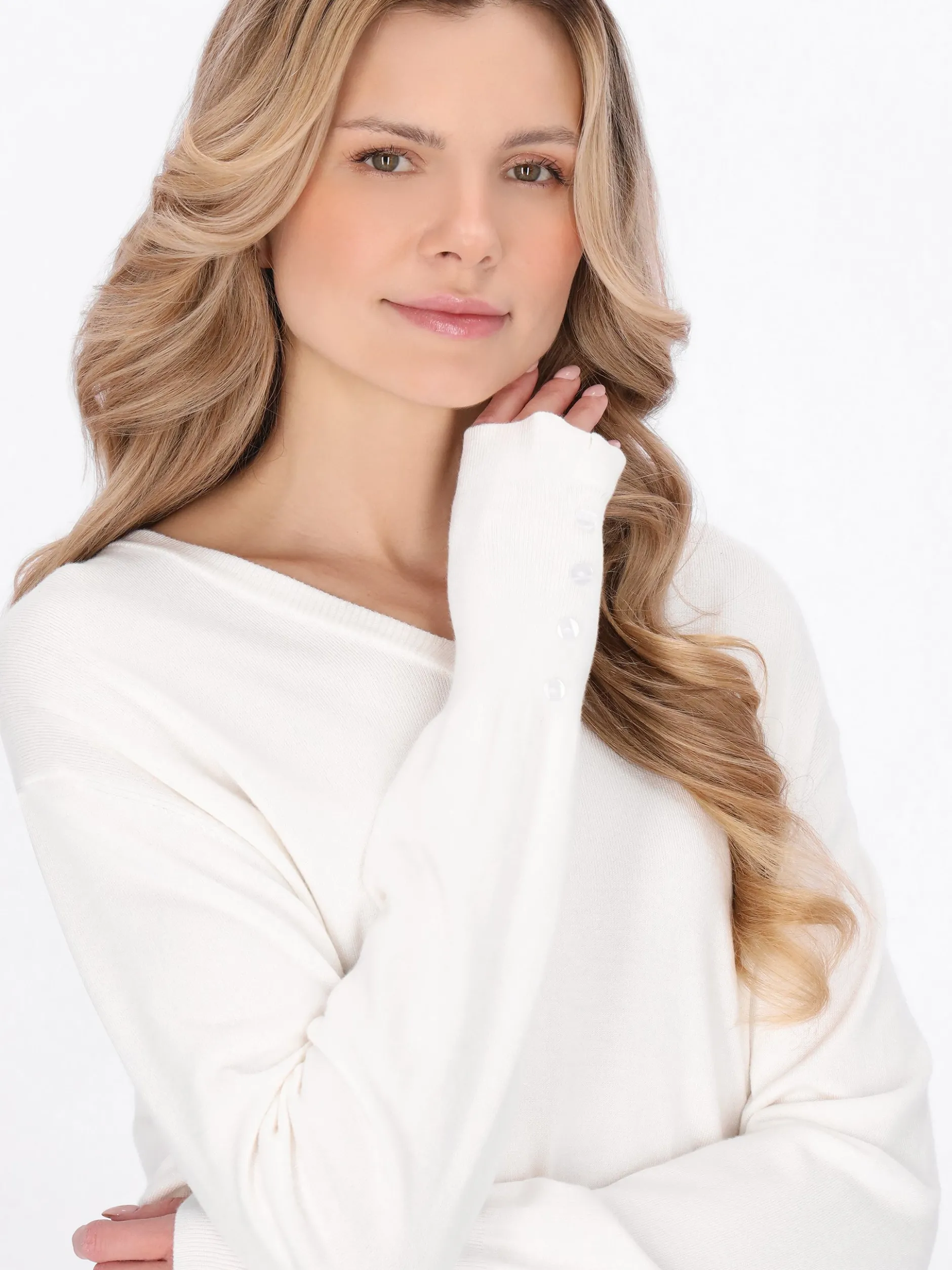 Usha Damen Pullover in weiß