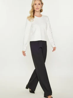 Usha Damen Pullover in weiß - Ausschnitt: Rundhals