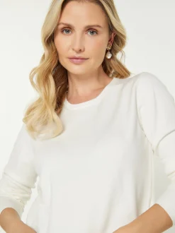 Usha Damen Pullover in weiß - Ausschnitt: Rundhals