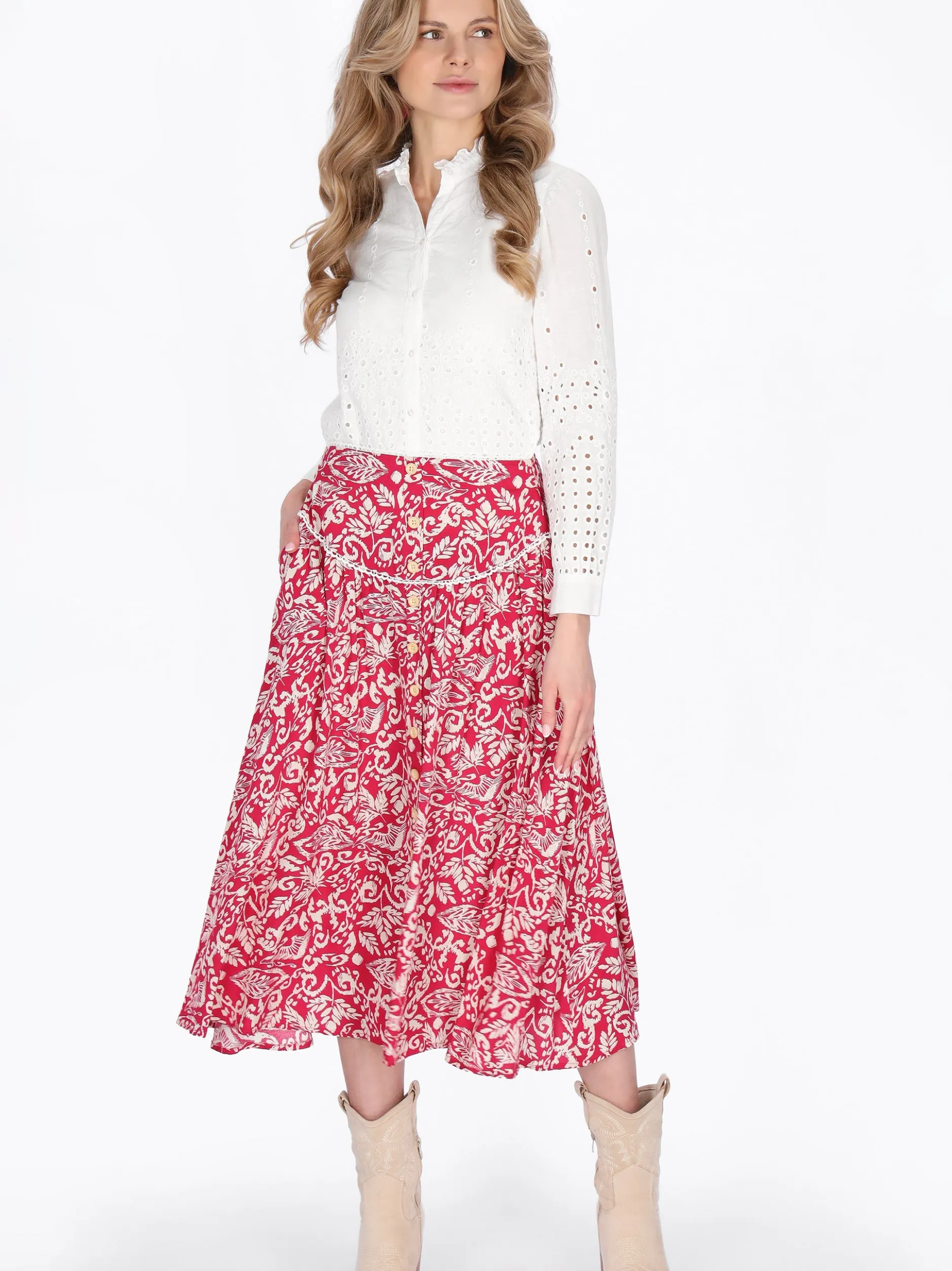 Usha Damen Rock in rosa