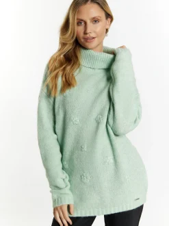 Usha Damen Rollkragenpullover in melange