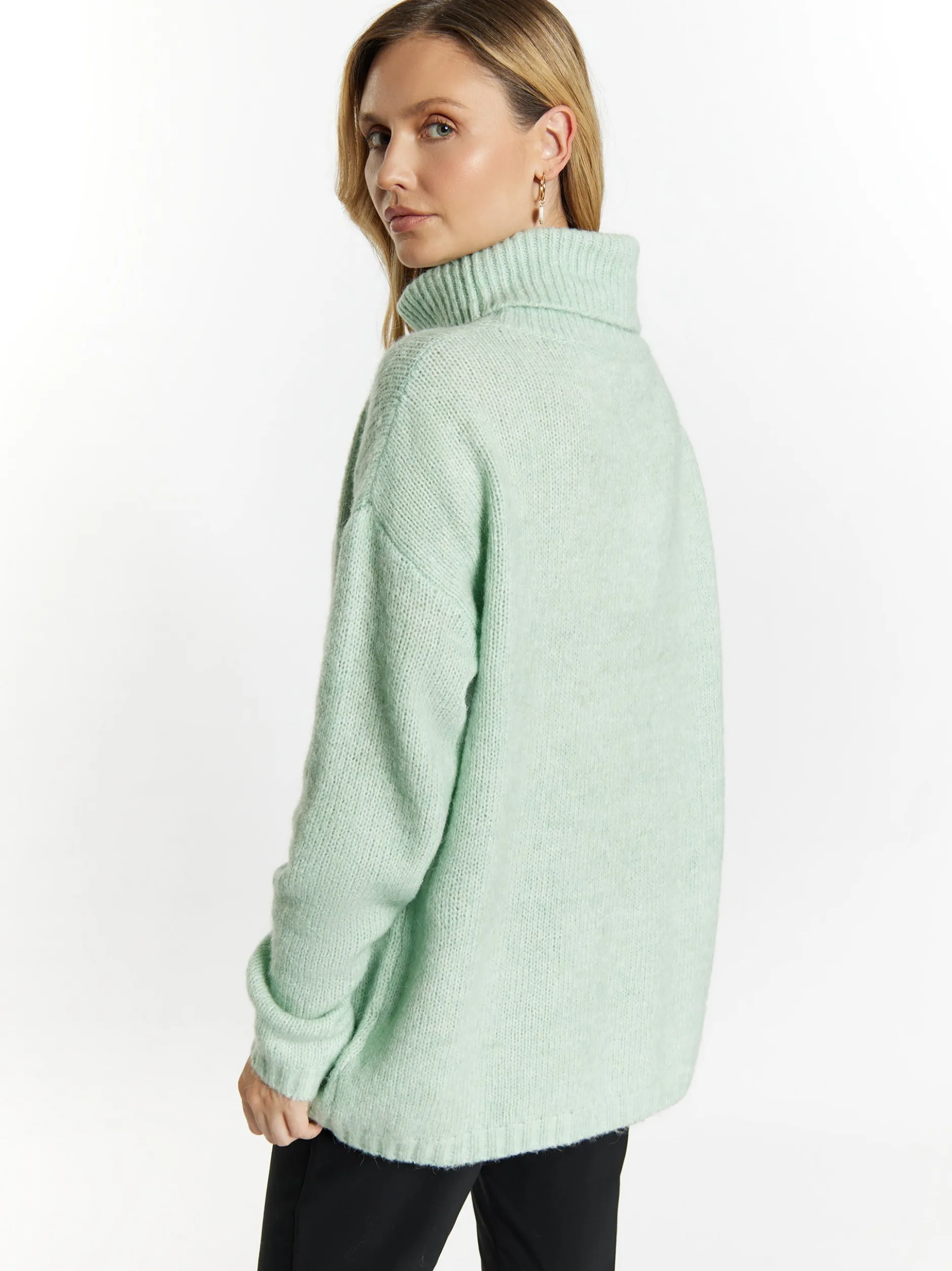 Usha Damen Rollkragenpullover in melange