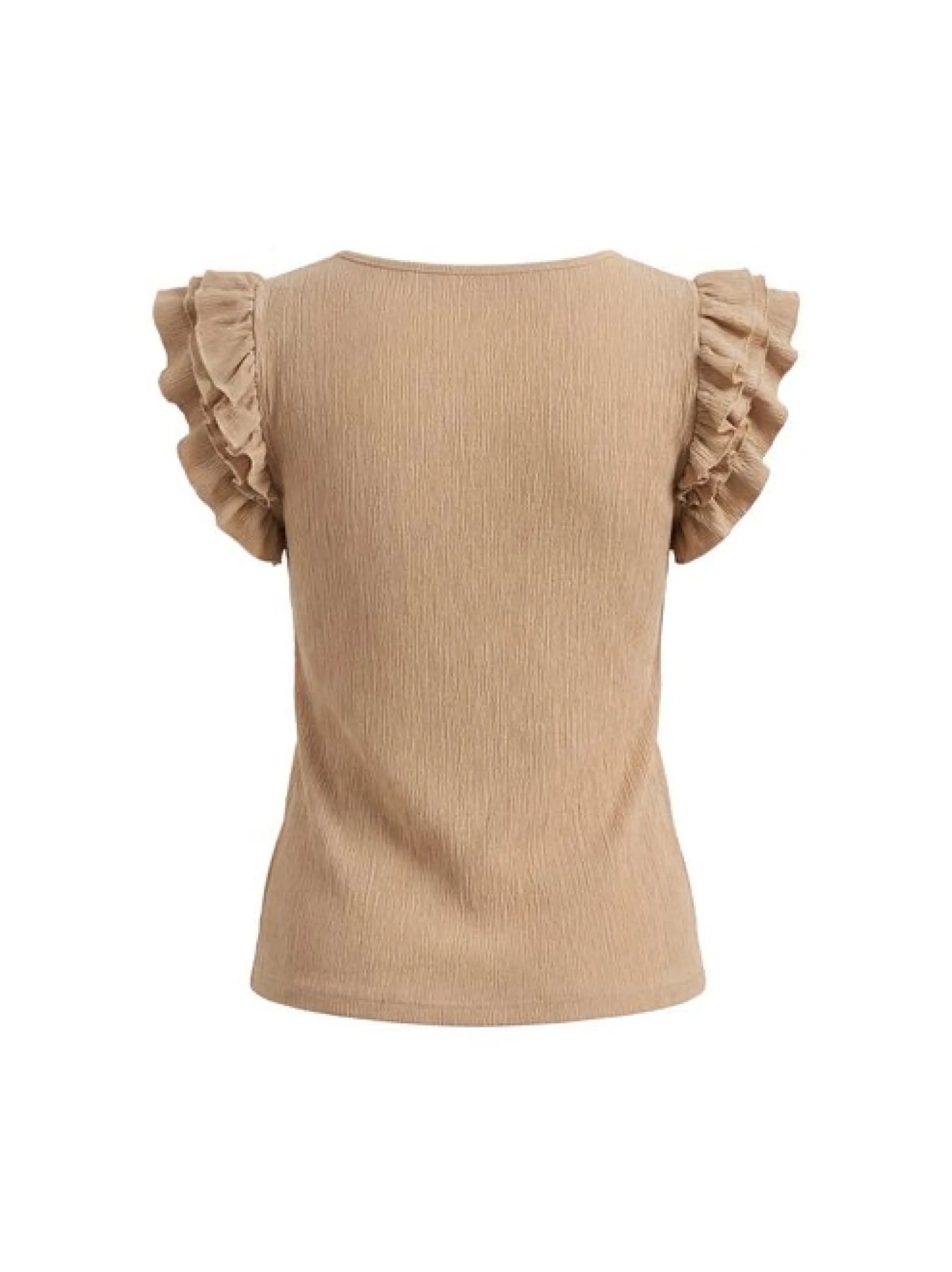 Usha Damen Rüschentop in camel