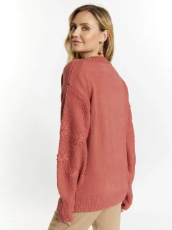 Usha Damen Strickcardigan in altrosa