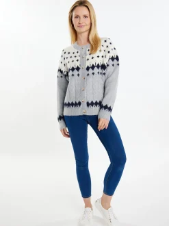 Usha Damen Strickcardigan in mehrfarbig
