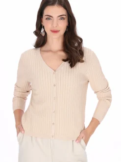Usha Damen Strickjacke in beige