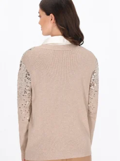 Usha Damen Strickjacke in beige