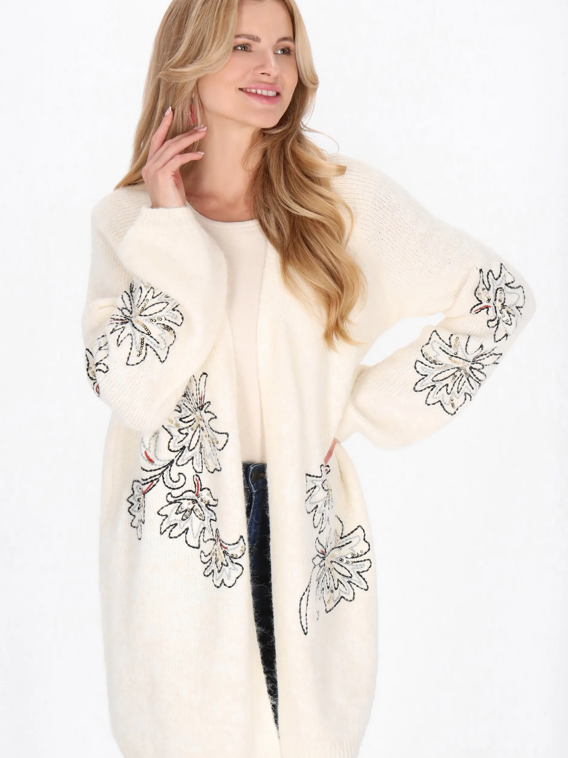 Usha Damen Strickjacke in beige