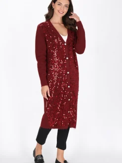 Usha Damen Strickjacke in bordeaux