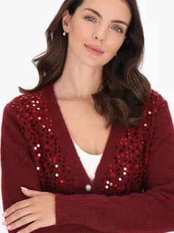 Usha Damen Strickjacke in bordeaux