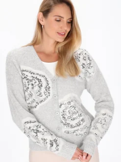 Usha Damen Strickjacke in grau