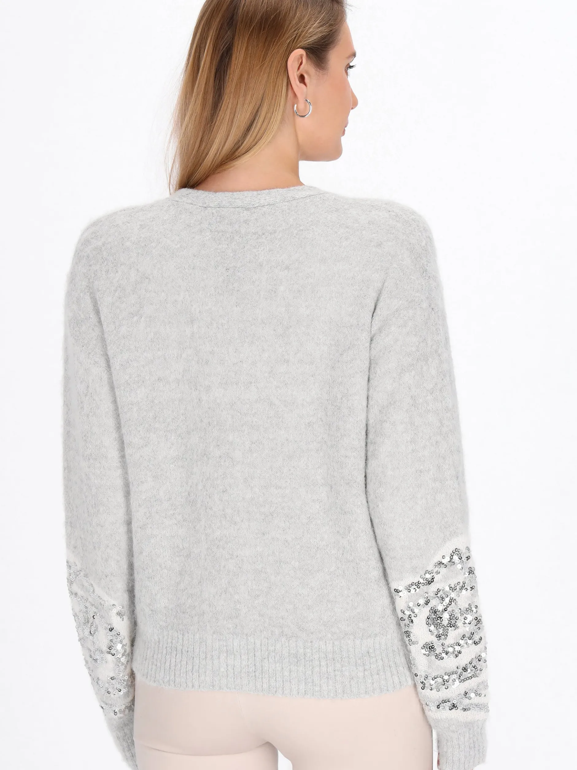 Usha Damen Strickjacke in grau