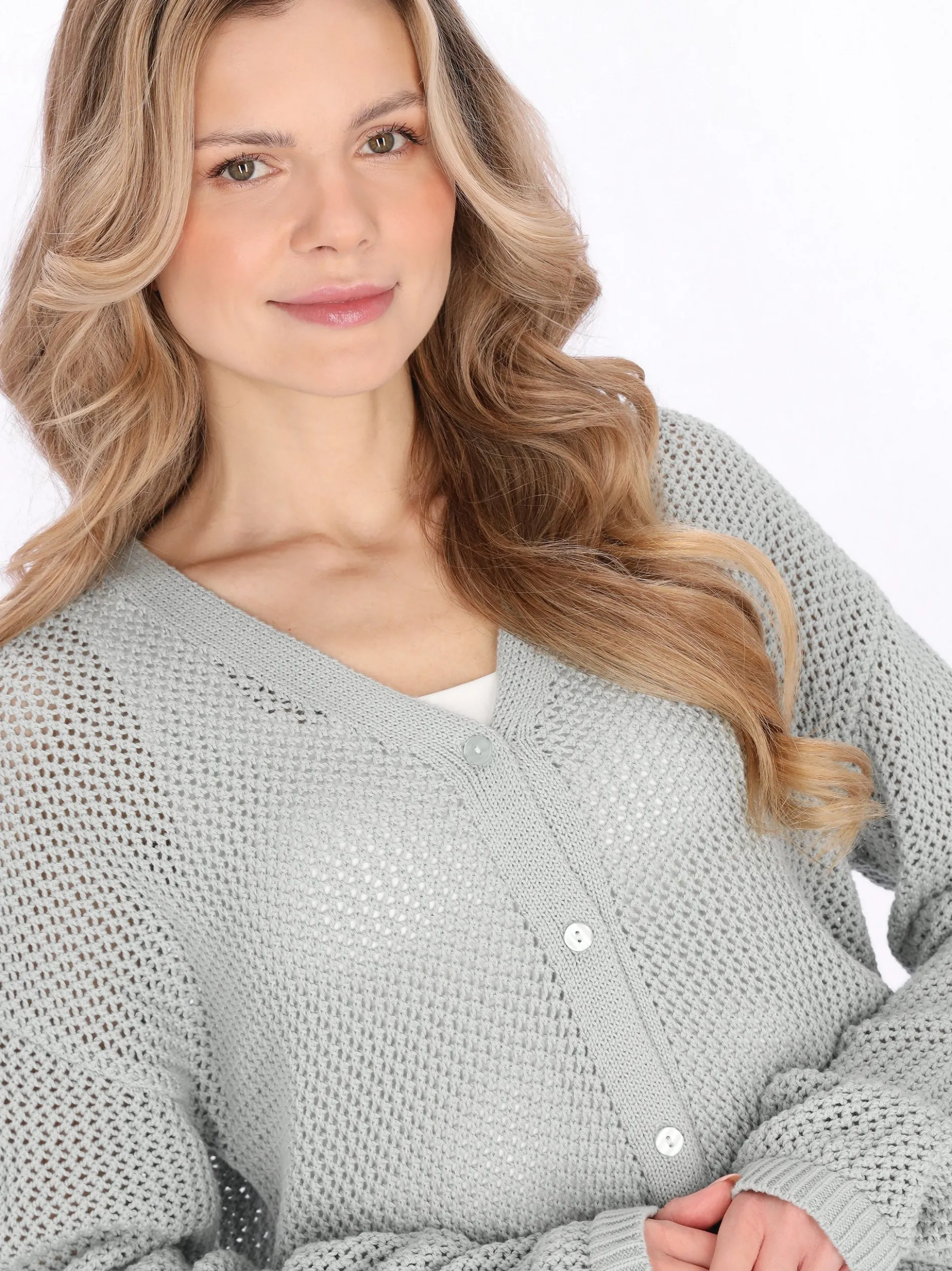 Usha Damen Strickjacke in grün