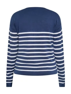 Usha Damen Strickjacke in marine - Ausschnitt: Rundhals