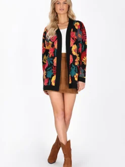Usha Damen Strickjacke in mehrfarbig