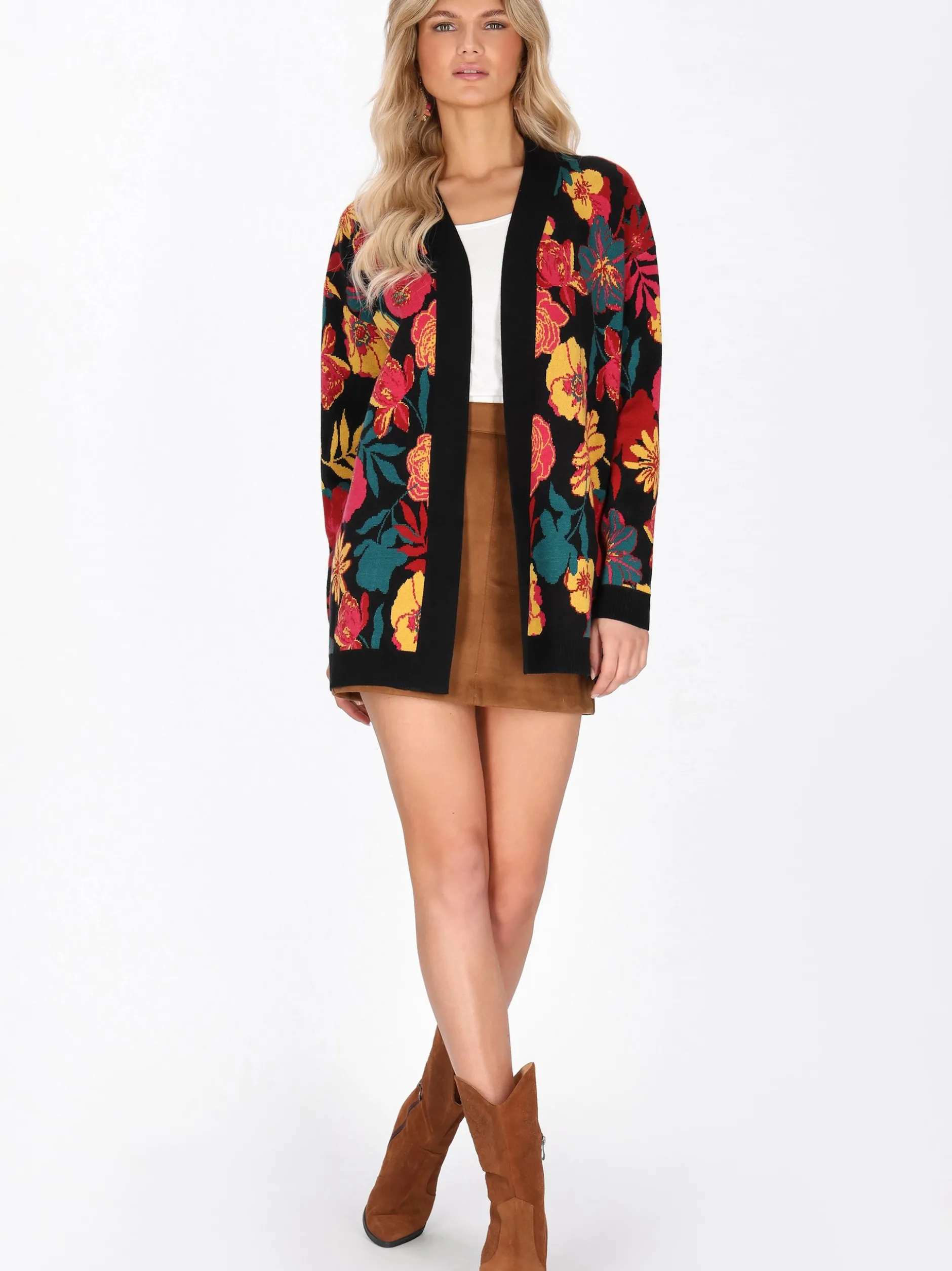 Usha Damen Strickjacke in mehrfarbig