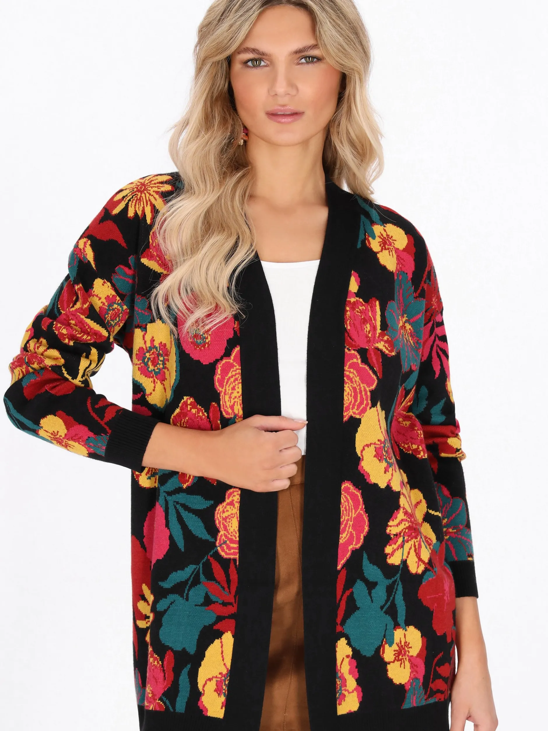 Usha Damen Strickjacke in mehrfarbig