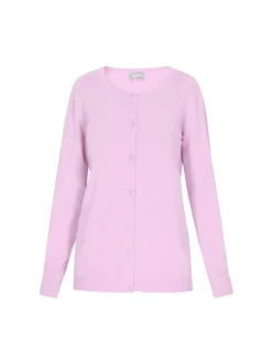 Usha Damen Strickjacke in purple - Ausschnitt: Rundhals