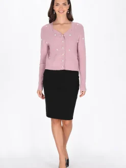 Usha Damen Strickjacke in rosa