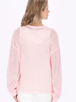 Usha Damen Strickjacke in rosa