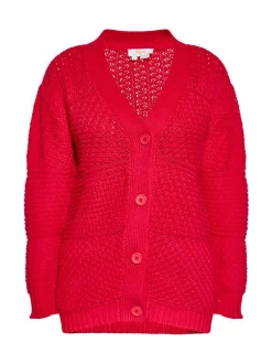 Usha Damen Strickjacke in rot