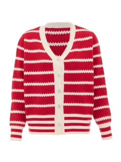 Usha Damen Strickjacke in rot
