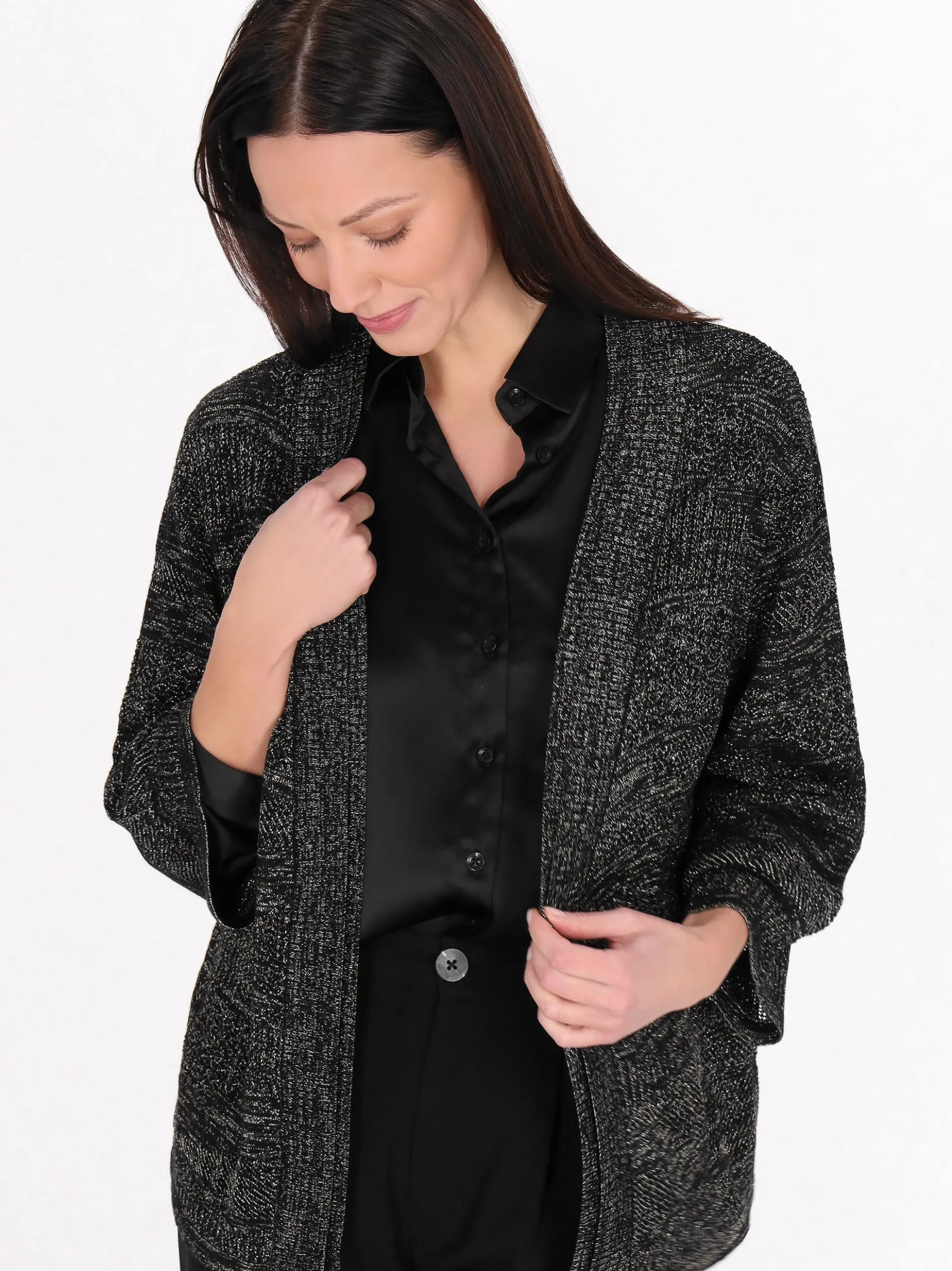 Usha Damen Strickjacke in schwarz