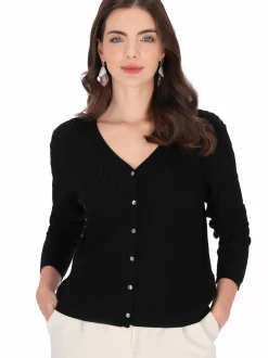Usha Damen Strickjacke in schwarz