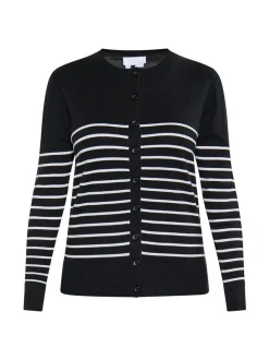 Usha Damen Strickjacke in schwarz - Ausschnitt: Rundhals
