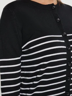 Usha Damen Strickjacke in schwarz - Ausschnitt: Rundhals