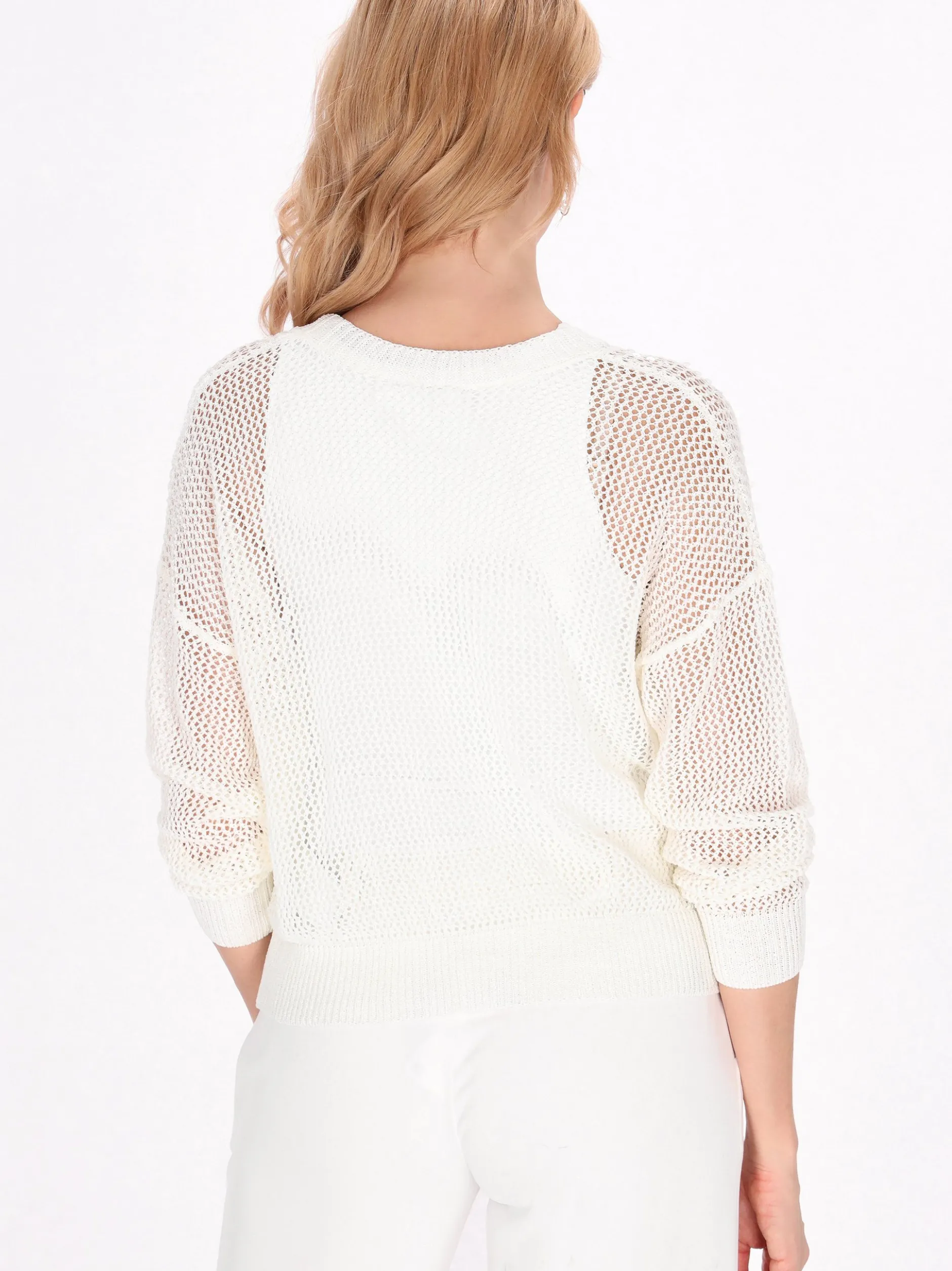 Usha Damen Strickjacke in weiß