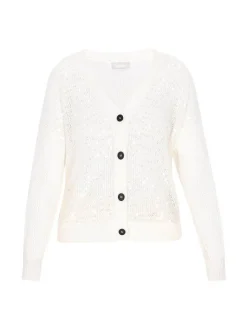 Usha Damen Strickjacke in weiß