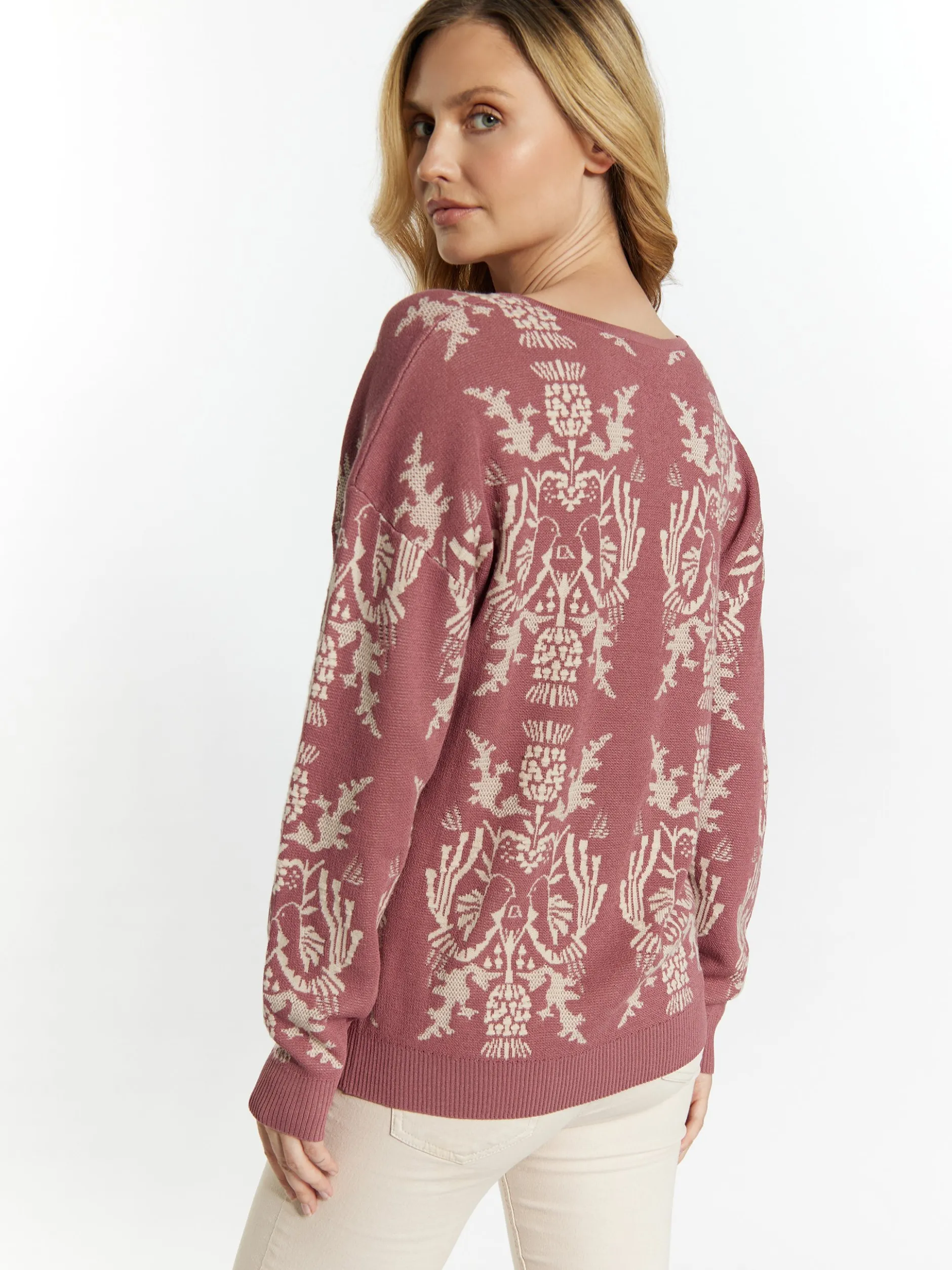 Usha Damen Strickpullover in altrosa