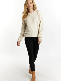 Usha Damen Strickpullover in beige