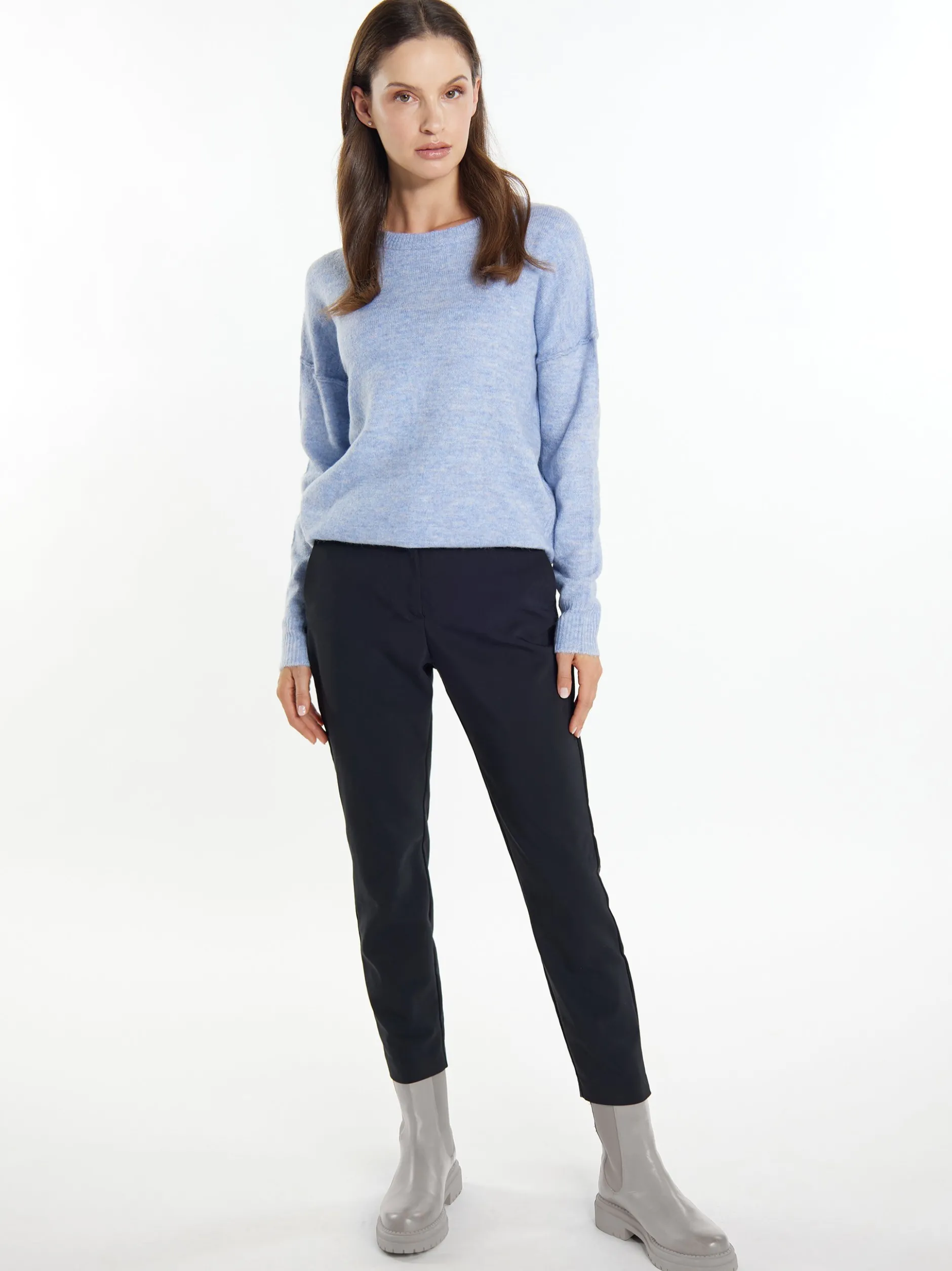 Usha Damen Strickpullover in blau - Ausschnitt: Rundhals