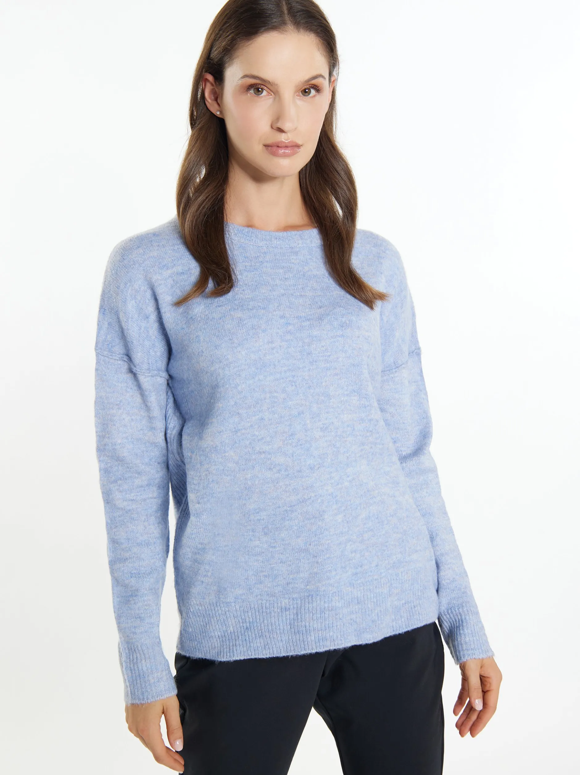 Usha Damen Strickpullover in blau - Ausschnitt: Rundhals