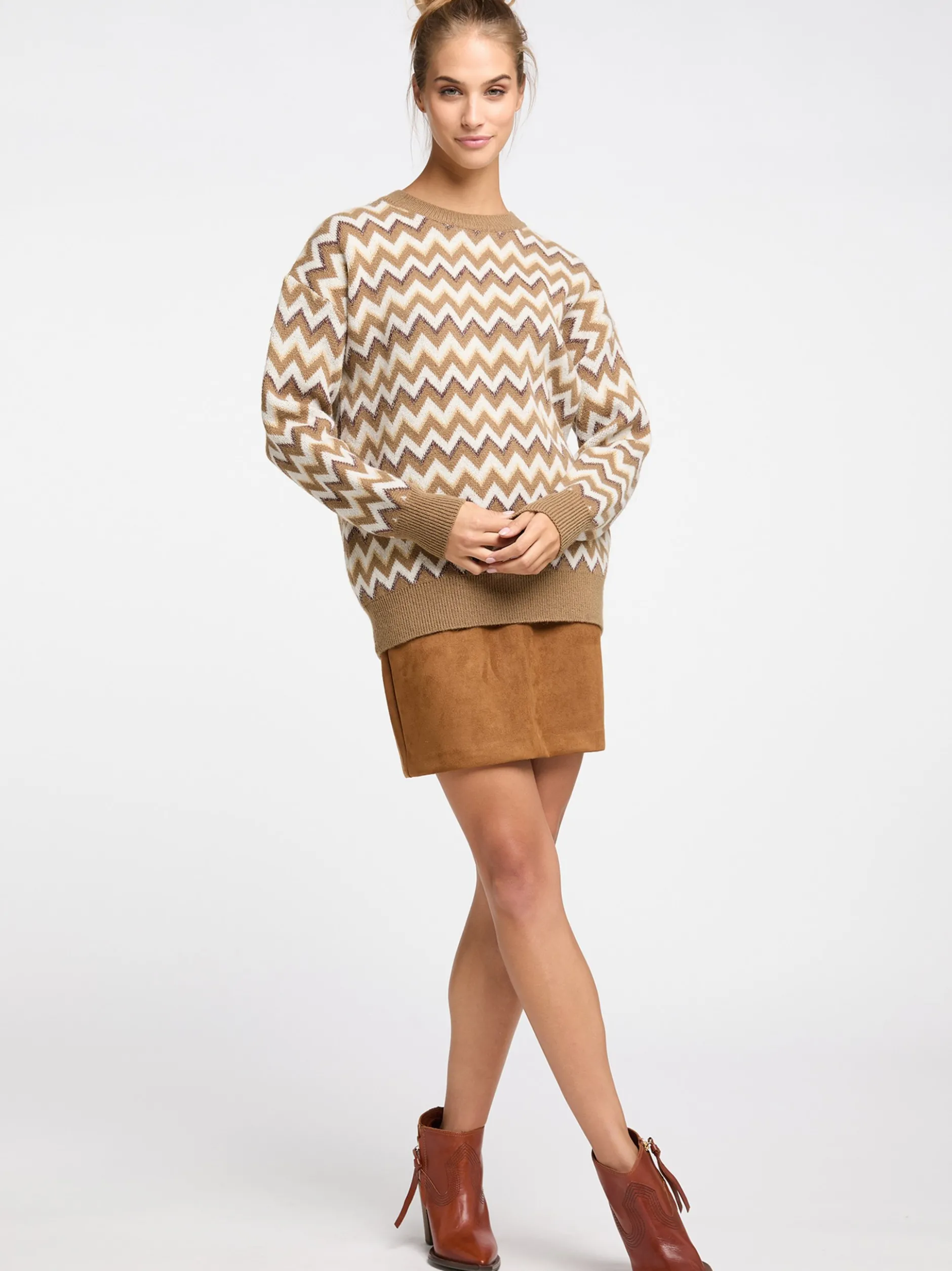 Usha Damen Strickpullover in braun
