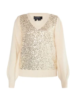 Usha Damen Strickpullover in ecru