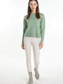 Usha Damen Strickpullover in grün - Ausschnitt: Rundhals
